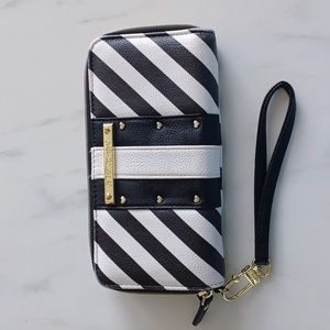 Betsy Johnson Black and White Striped Wallet